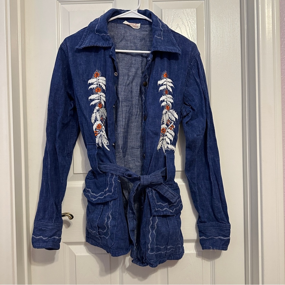 Vintage Denim Tie Jacket